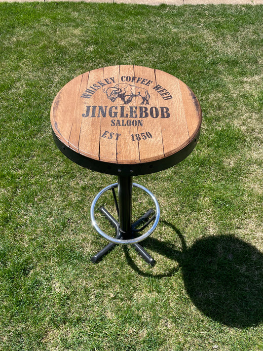 Pub style barrel table with Footrest