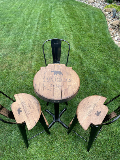 Counter height Barrel Table and Chairs