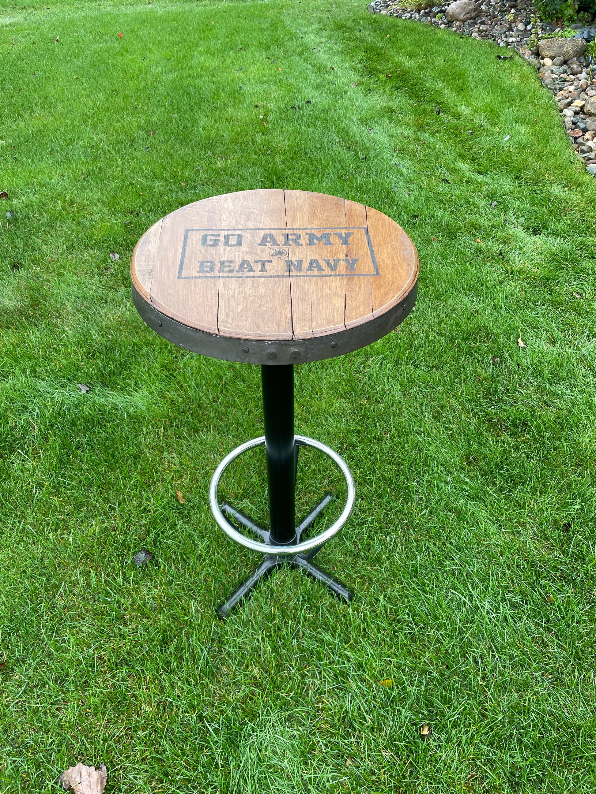 Pub style barrel table with Footrest