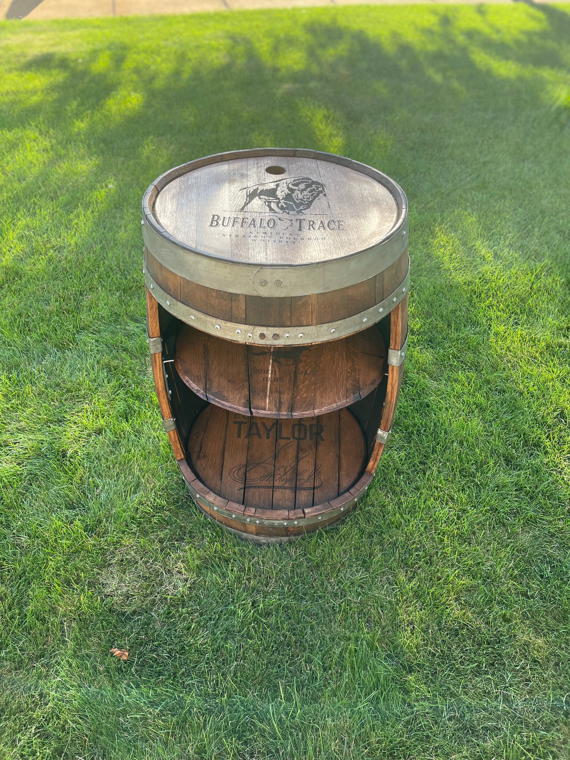Whiskey Barrel Liquor Cabinet