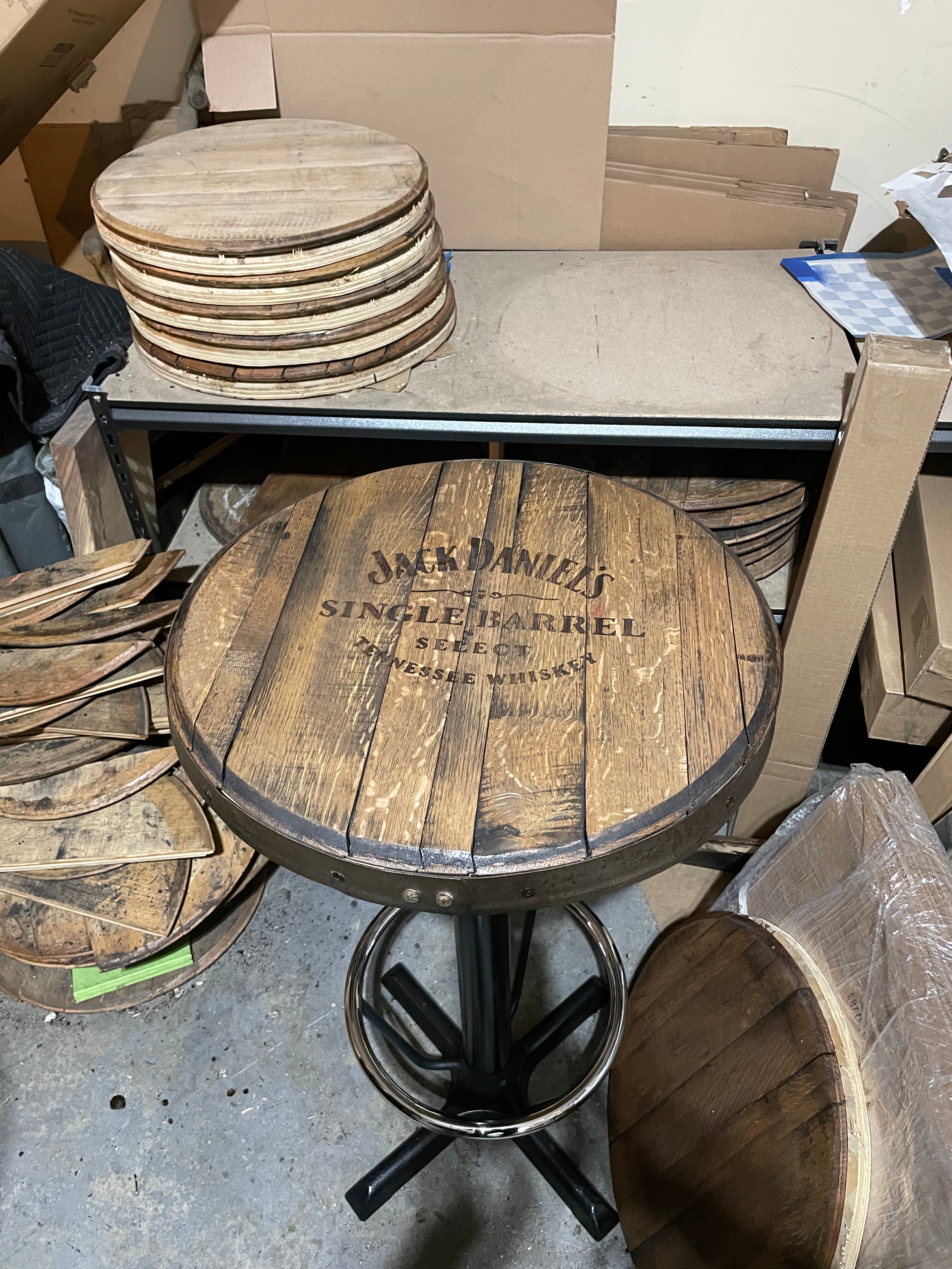 Whiskey barrel deals bistro table