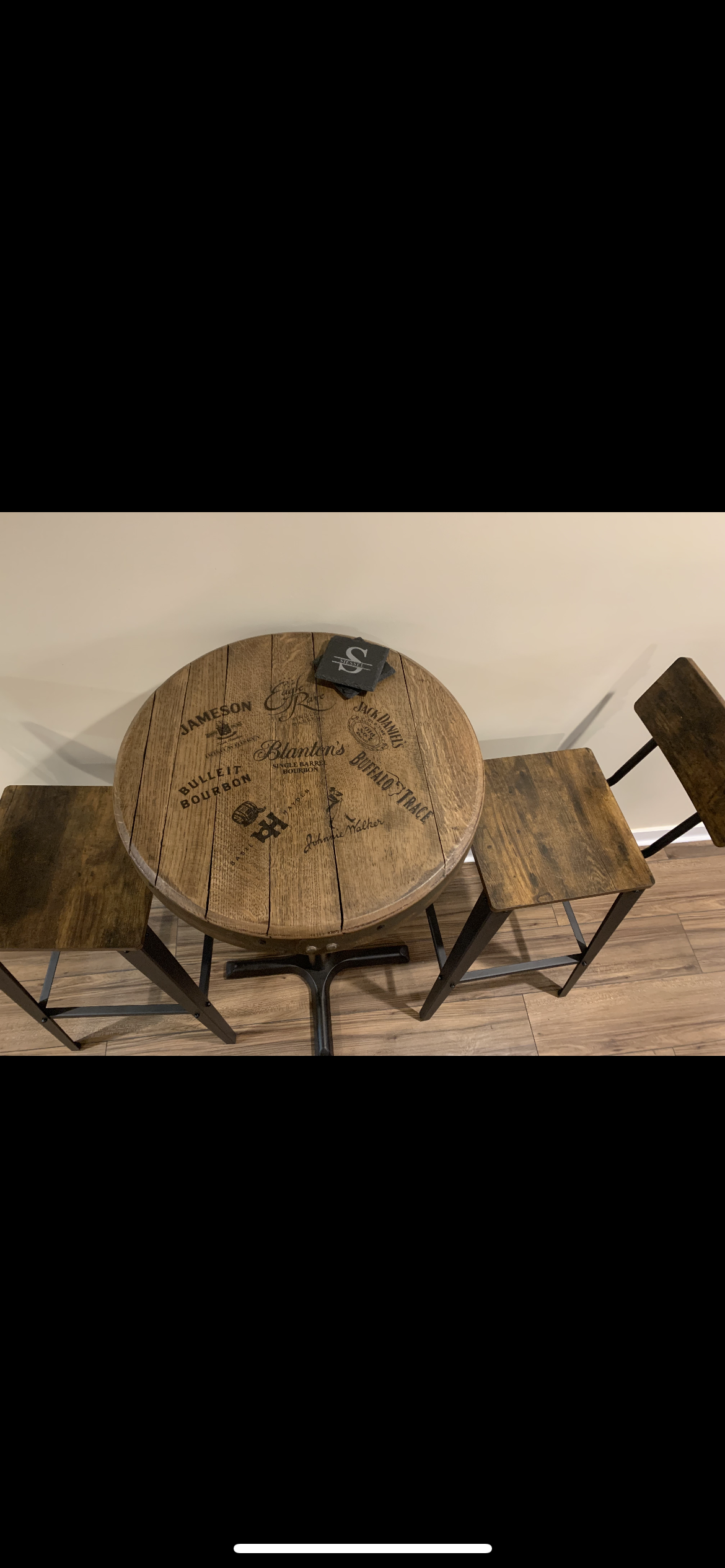 Counter height Barrel Table and Stools